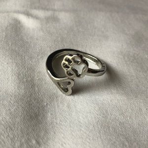 Paw print and heart ring